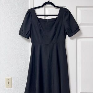 Black Square-Neck Dress